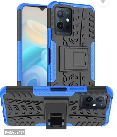 RUNICHA Back Cover for Vivo T1 5G Vivo Y75 Vivo IQ00Z6 Vivo Y55Blue Black Shock Proof Pack of 1-thumb0