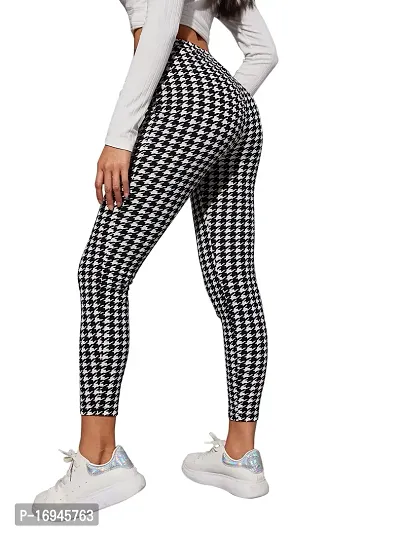 Stylish Black Poly Lycra Striped Jeggings For Women-thumb3