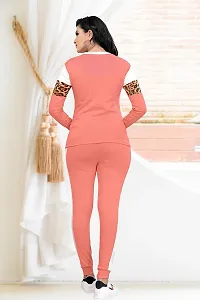 Elite Pink Cotton Blend Long Tracksuit For Women-thumb1