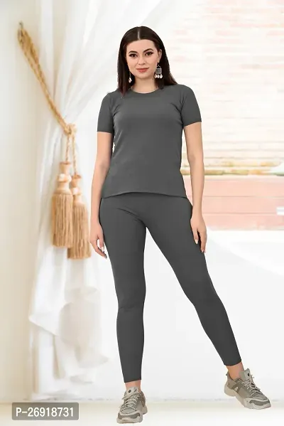 Elite Grey Cotton Blend Short Tracksuit For Women