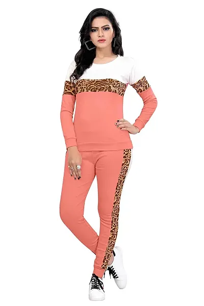 Animal Print Solid Women Track Suit