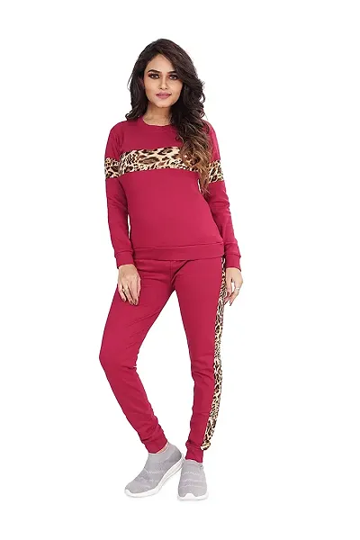 Solid Casual wear Top with Bottom Tracksuit Set