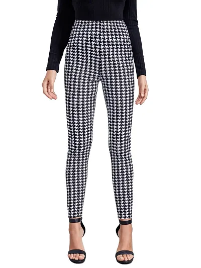 Trendy Lycra Blended Checked Gym Wear Active Wear Yoga Wear Jegging Tight For Women