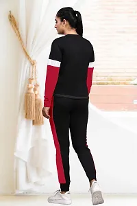 Elite Red Cotton Blend Long Tracksuit For Women-thumb1