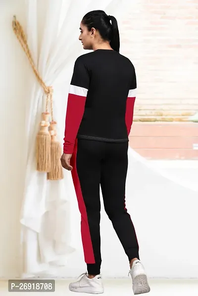 Elite Red Cotton Blend Long Tracksuit For Women-thumb2