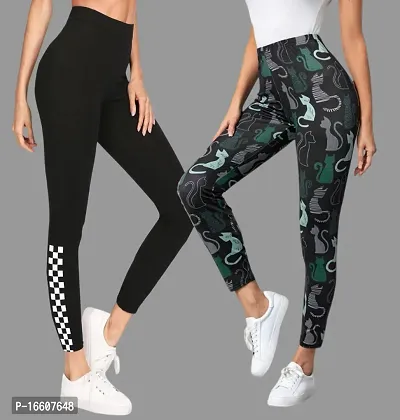 Stylish Fancy Poly Lycra Jeggings For Women Pack Of 2