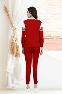 Elite Red Cotton Blend Long Tracksuit For Women-thumb1