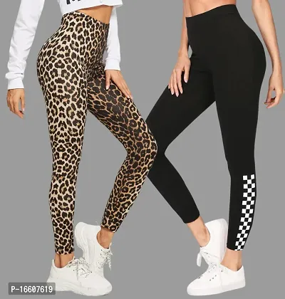 Stylish Fancy Poly Lycra Jeggings For Women Pack Of 2-thumb0