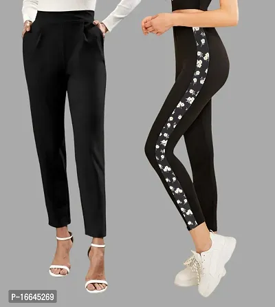 Stylish Fancy Poly Lycra Jeggings For Women Pack Of 2