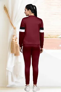 Elite Maroon Cotton Blend Long Tracksuit For Women-thumb1