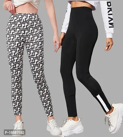 Stylish Fancy Poly Lycra Jeggings For Women Pack Of 2