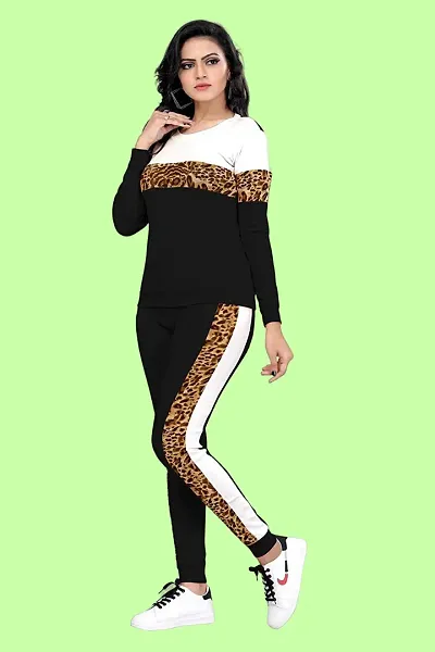 Animal Print Solid Women Track Suit