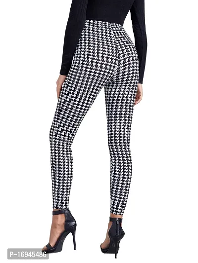 Stylish Black Poly Lycra Striped Jeggings For Women-thumb3