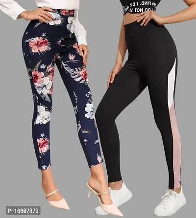 Stylish Fancy Poly Lycra Jeggings For Women Pack Of 2