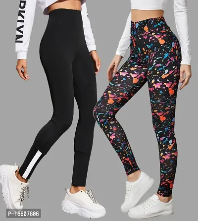 Stylish Fancy Poly Lycra Jeggings For Women Pack Of 2