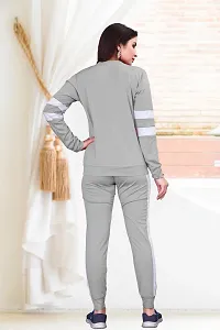 Elite Grey Cotton Blend Long Tracksuit For Women-thumb1