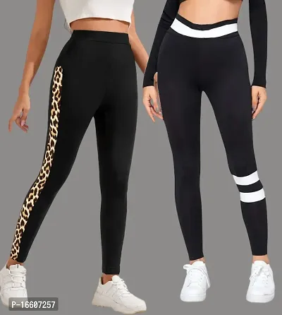 Stylish Fancy Poly Lycra Jeggings For Women Pack Of 2