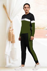 Elite Green Cotton Blend Long Tracksuit For Women-thumb3