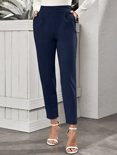 Elegant Solid Trousers For Women