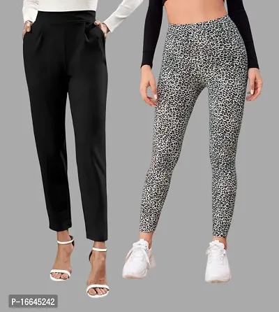 Stylish Fancy Poly Lycra Jeggings For Women Pack Of 2