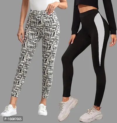 Stylish Fancy Poly Lycra Jeggings For Women Pack Of 2