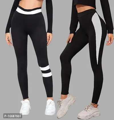 Stylish Fancy Poly Lycra Jeggings For Women Pack Of 2-thumb0