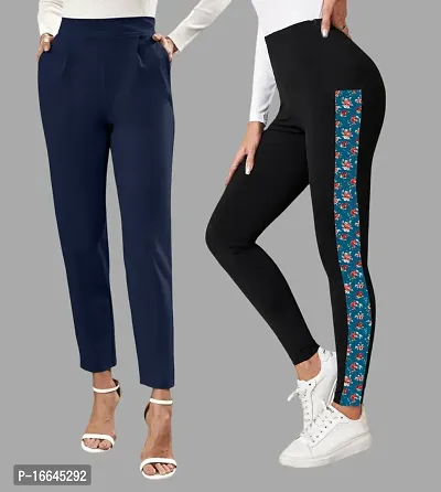 Stylish Fancy Poly Lycra Jeggings For Women Pack Of 2