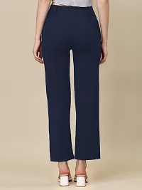 Elegant Blue Lycra Solid Trouser For Women-thumb1