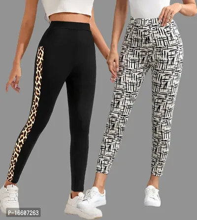 Stylish Fancy Poly Lycra Jeggings For Women Pack Of 2