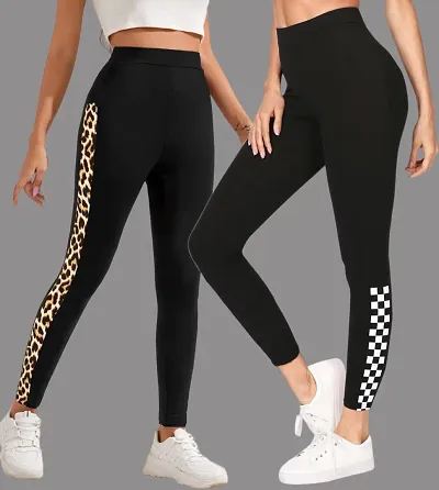 Stylish Fancy Poly Lycra Jeggings For Women Pack Of 2