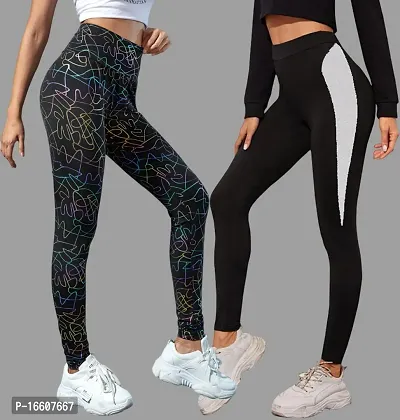 Stylish Fancy Poly Lycra Jeggings For Women Pack Of 2