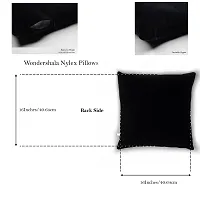 Wondershala Black and White Square Pillow for Sofa Living Room Bedroom , Square Shape Pillow with Zipper 16 x 16 Inches-thumb3