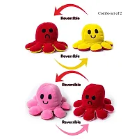 Wondershala Combo Baby Soft Toys Flip Reversible Octopus Toy Plush Stuffed Super Soft Happy sad Octopus Soft Toy-thumb1