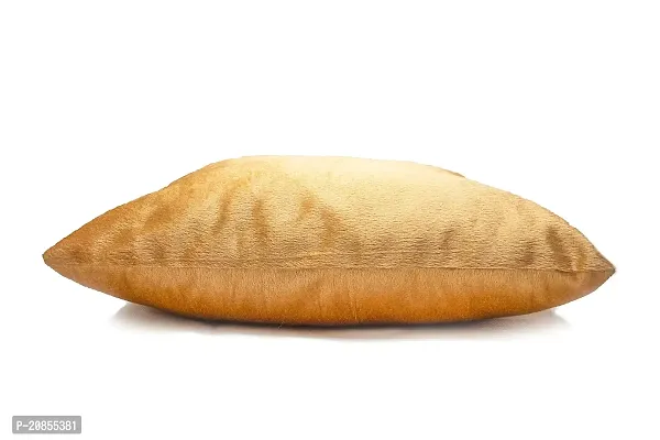 Wondershala Brown Square Plain Pillow Cushion Velvet 37cm-thumb2