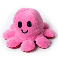 Wondershala Reversible Octopus Soft Toys, Side Changing Flip Octopus, Stuffed Animal Toy Happy Angry Octopus (Pink, Red) Size : 8 inches (20 cm)-thumb2