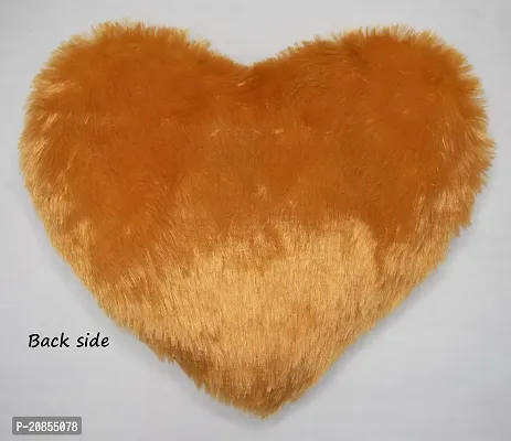 Wondershala Love Pillow Cushion Soft Fur Heart Shape Cushion with Quotes for Boyfriend / Girlfriend / Someone Brown Pack of 1-thumb3