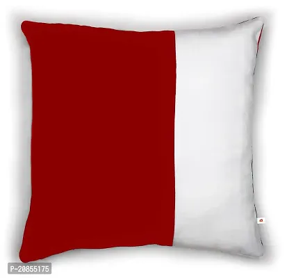 Wondershala Velvet Pillow Set for Sofa Bed Decoration car Sleeping diwan Square Shape Cushion Pillow 16 x 16 inches Red and White