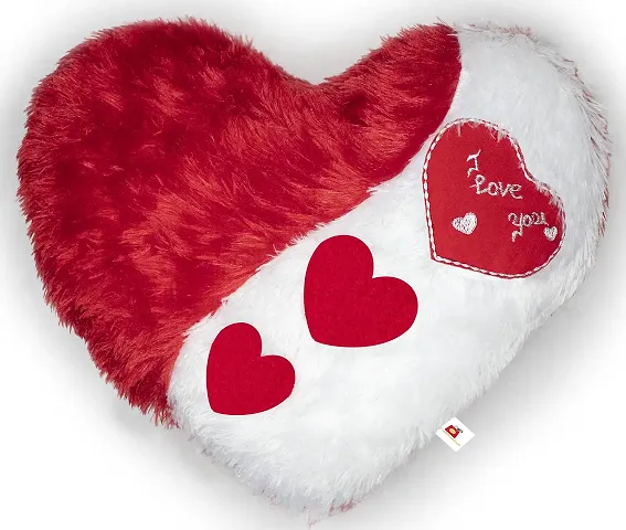 Wondershala Love Cushion Pillow Heart Shape Toy in Red White Size 35 cm