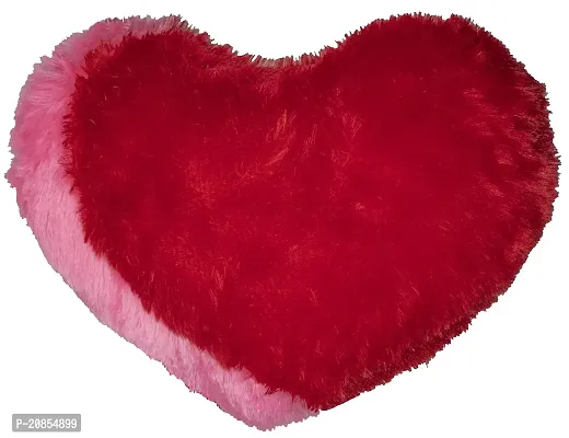 Wondershala Plush Love Heart Shape Cushion Pillow (Multicolor, Size L-10 X B-37 X H-30 cm)