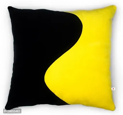 Wondershala Sofa Pillow Square Shape Cushion for Sofa Home Decor , Nylex Cushion ( Yellow and Black ) 16 Inches Pack of 1