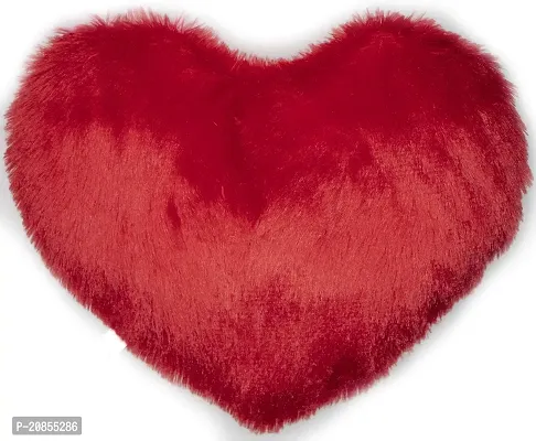 Wondershala Red Fur Pillow Microfibre Love Quotes Cushion Pack of 1 (Red)-thumb2