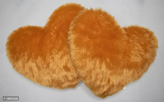 Valentine Pillow Heart Shape Cushion Fur Pillow Soft Toy Combo Pack of 2-thumb0