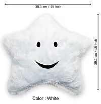 Wondershala Star Shape Pillow White Fur Cushion Microfibre Animals, Smiley, Toons  Characters Baby Pillow 15 x 15 Inch Pack of 1-thumb1