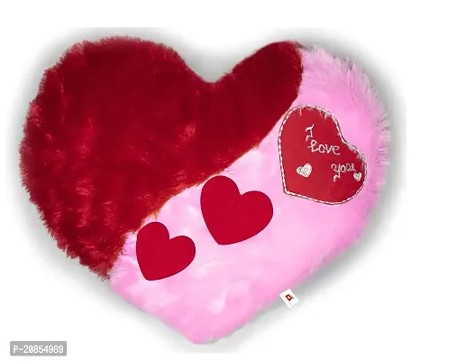 Wondershala Valentine Special Huggable Heart Shape Cushion Love Pillow Soft Stuffed Toy in Red Pink Size 35 cm (Pink)