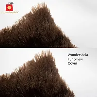 Wondershala Brown Square Pillow Cover Fur Cushion Pillowcase Set of 2 , 20x20 inches / 50.8cm x 50.8cm-thumb3