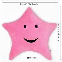 Wondershala Pink Star Shape Soft Pillow Smiley Face Cushion 14 x 14 Inches-thumb1