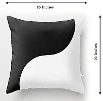 Wondershala Black and White Square Pillow for Sofa Living Room Bedroom , Square Shape Pillow with Zipper 16 x 16 Inches-thumb4