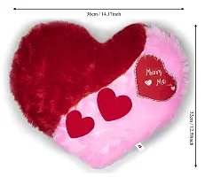 Wondershala Proposal Gift for Girl Boy Fur Heart Pillow Cushion Pack of 1-thumb2