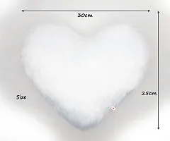Wondershala White Faux Fur Pillow Cushion Love Heart Pillow-thumb1