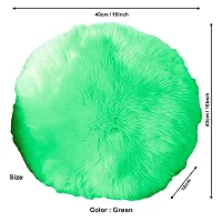 Green Fur Round Cushion Pillow for Chair pad or Sofa Cushion Pillow , Bed Decoration Pillow , car Decoration Pillow , car Decoration Cushion or Home Decoration Pillow-thumb1